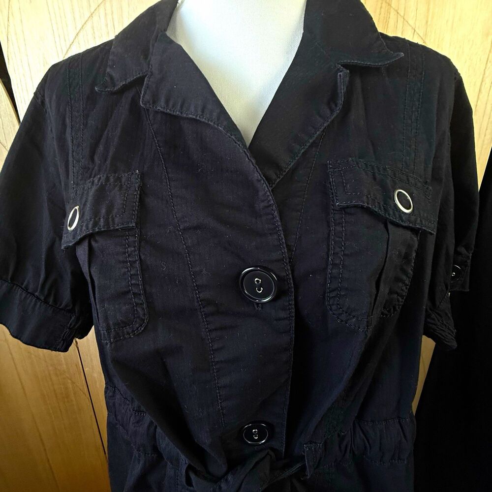 Gitano Women’s 20W Black Safari Utility Jacket Belted Short Sleeve Plus Size
